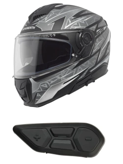 Zestaw: Kask integralny Schuberth S3 Thunder czarno-szary matowy + dedykowany interkom motocyklowy