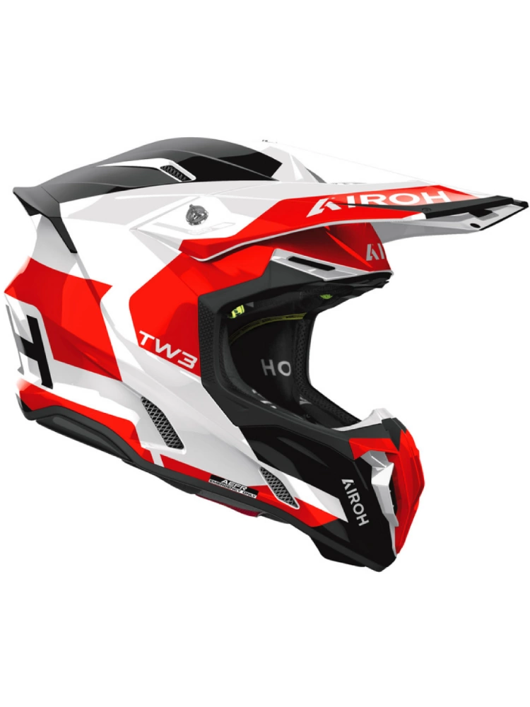 Kask enduro Airoh Twist 3 Fancy czarno-biało-czerwony połysk