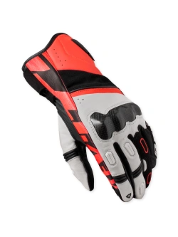 Rękawice motocyklowe skórzane REV’IT! RSR 5 biało-fluo czerwone