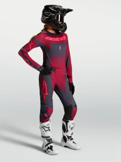 Spodnie cross damskie Alpinestars MX Stella Techstar Swan szaro-czerwone