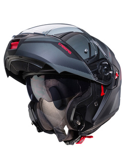Kask szczękowy Caberg Levo X Manta matowy czarno-szaro-czerwony
