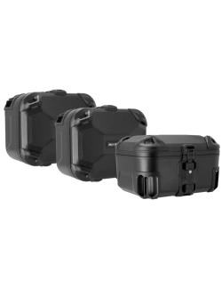 Zestaw: kufry boczne DUSC M i L + kufer centralny DUSC L + stelaże PRO + stelaż Street-Rack SW-Motech Yamaha MT-07 Tracer (16-23)/ Tracer 7 (RM30, RM31) (21-) [poj.: 1 x 33l + 2 x 41l]