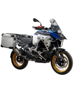 Zestaw: kufry boczne z anodowanego aluminium srebrne "And-S" Zega Evo + stelaże srebrne Touratech BMW R 1300 GS Adventure (24-) [31+31l]