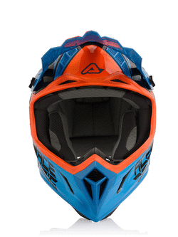 Kask enduro Acerbis Steel Carbon czarno-niebiesko-pomarańczowy