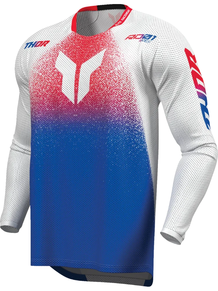 Bluza enduro Thor Launchmode Air biało-niebiesko-czerwona