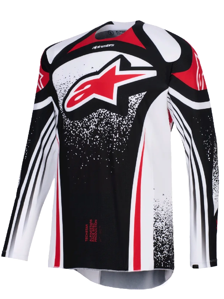 Bluza cross Alpinestars MX Techstar Nomur czarno-biało-czerwona