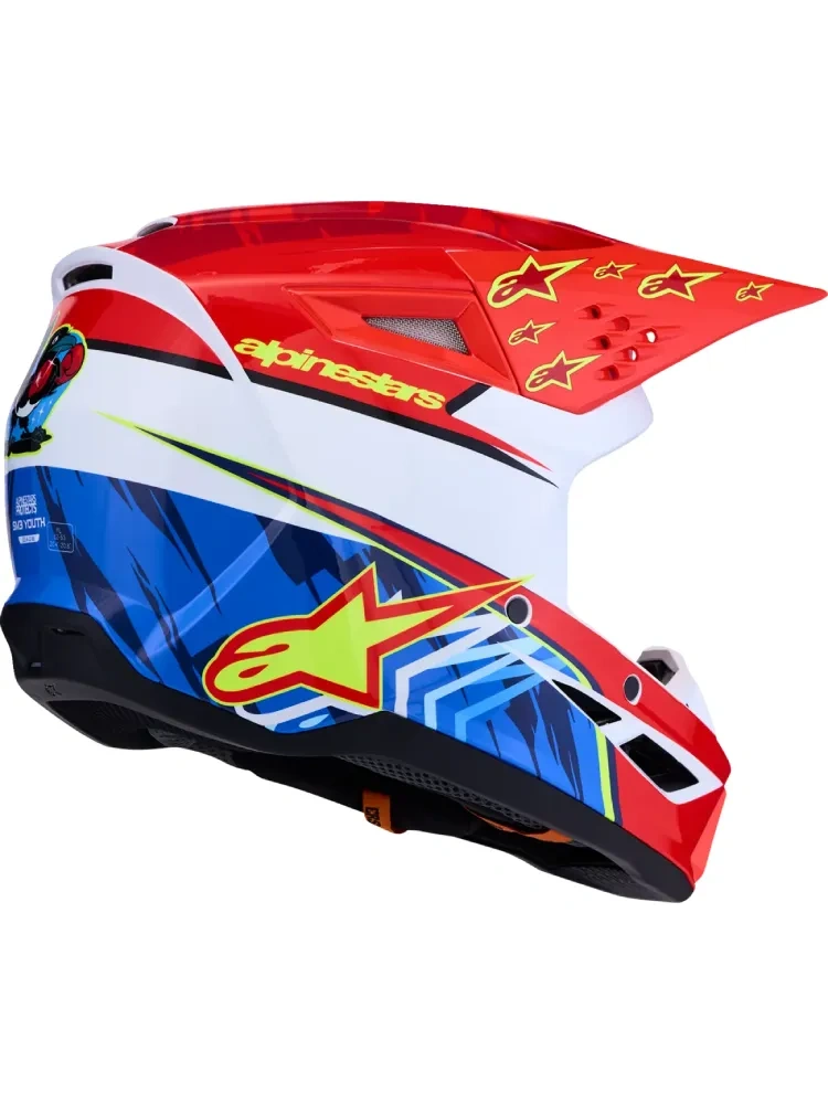 Kask enduro dziecięcy Alpinestars SM3 Falcon biało-czerwono-niebieski połysk