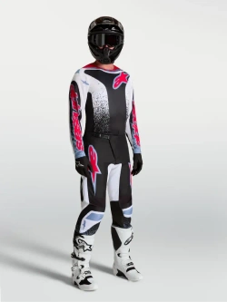 Bluza cross Alpinestars MX Fluid Drag czarno-biało-czerwona