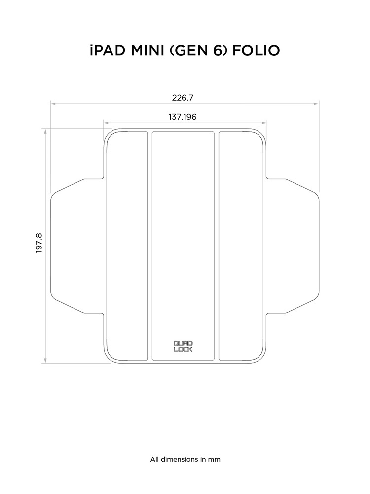 Folio na iPad mini (6th Gen) Quad Lock