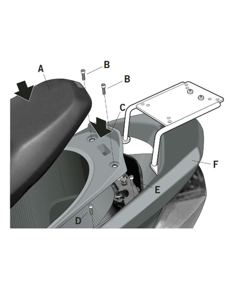 Stelaż pod kufer centralny Shad Yamaha Cygnus X 125 (07-16)