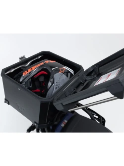 Zestaw: kufer centralny czarny TRAX ADV + stelaż Adventure-rack SW-Motech Ducati Multistrada V2/ S (12,13,14) (24-) [poj.: 38l]