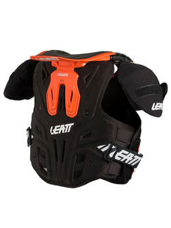 Buzer z osłoną szyi dziecięcy Leatt Fusion 2.0 czarno-pomarańczowy
