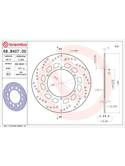 Tarcza Hamulcowa Brembo Serie Oro Fixed Prime Line Yamaha (wybrane modele) [śr. 282 mm]