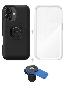 Zestaw: etui MAG na telefon iPhone 16 (magnetyczne), wodoodporny pokrowiec MAG oraz uchwyt kulowy Quad Lock
