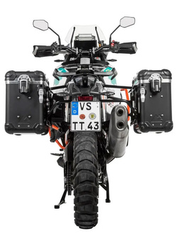 Zestaw: kufry boczne czarne "And-Black" Zega Evo + stelaże czarne Touratech KTM Super Adventure 1290 S/R (21-24) [poj.: 31+38l]