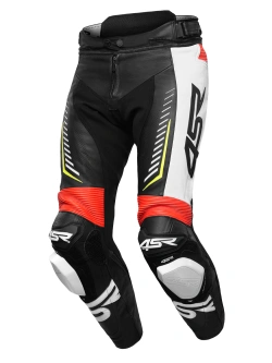 Spodnie motocyklowe skórzane 4SR TR 3 EVO czarno-biało-czerwone