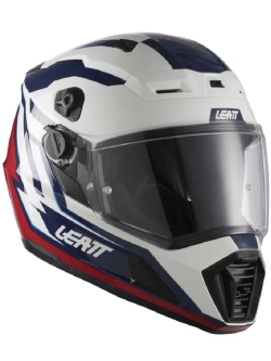Kask enduro Leatt Moto 7.5 Royal biało-niebiesko-czerwony z goglami czarno-biało-czerwonymi