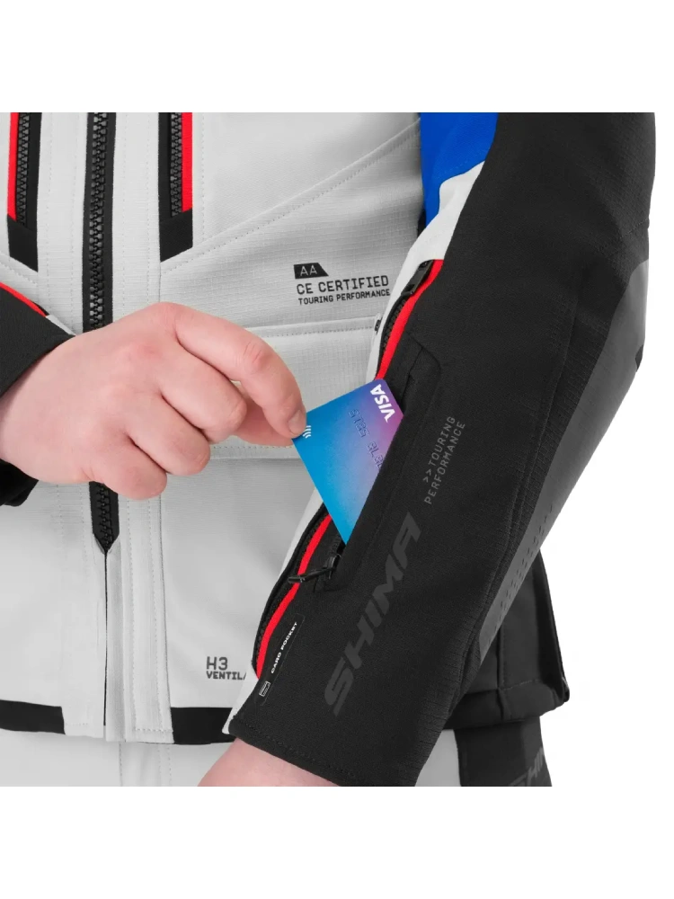 Kurtka motocyklowa tekstylna Shima Dune 2.0 G2 czarno-biało-niebieska