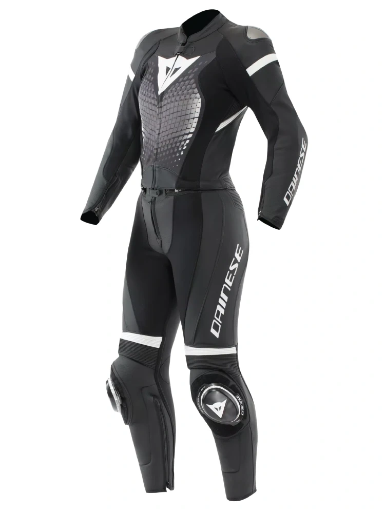 Kombinezon motocyklowy dwuczęściowy damski Dainese Fulminea biało-czarny