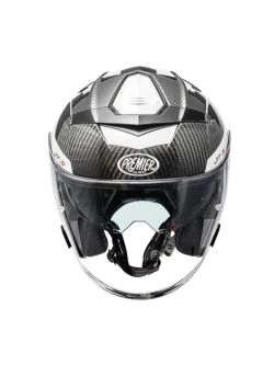 Kask otwarty Premier JT5 Carbon MA 8 czarno-biały