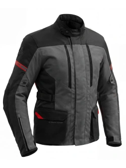 Kurtka motocyklowa tekstylna Broger Overland czarno-szaro-czerwona