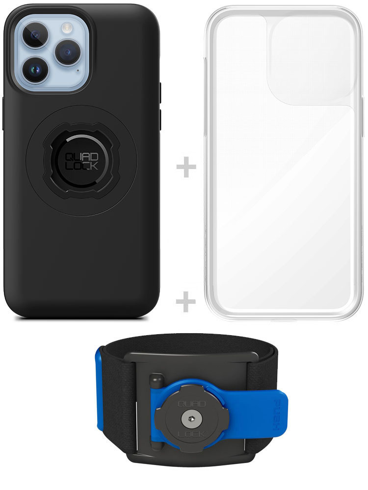 Zestaw do biegania: etui MAG na telefon iPhone 14 Pro Max (magnetyczne) + wodoodporny pokrowiec MAG + opaska sportowa Quad Lock