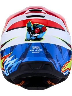 Kask enduro dziecięcy Alpinestars SM3 Falcon biało-czerwono-niebieski połysk