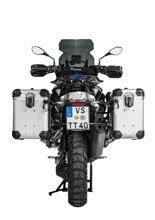 Zestaw: kufry boczne z anodowanego aluminium srebrne "And-S" Zega Evo + stelaże czarne Touratech BMW R1250GS/ R1250GS Adventure/ R1200GS (13-21)/ R1200GS Adventure (14-21) (38+45L)