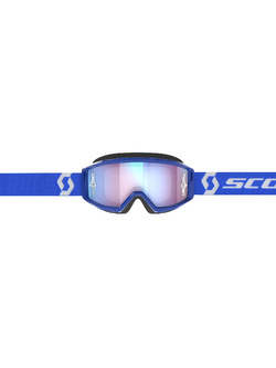 Gogle motocyklowe Scott Primal z niebieską lustrzaną szybą niebiesko-białe