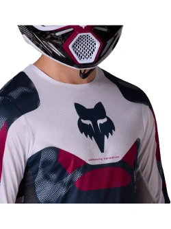 Bluza enduro Fox Flexair Tactile biało-niebiesko-różowa