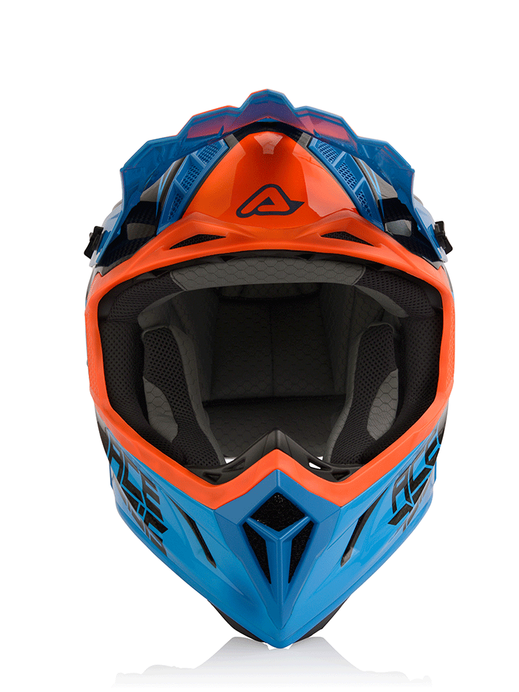 Kask enduro Acerbis Steel Carbon czarno-niebiesko-pomarańczowy
