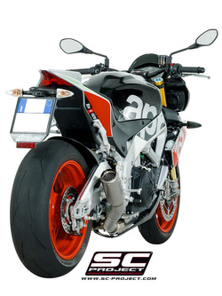 Tłumik CR-T Low Position Titanium z siatką na rurze wylotowej SC-Project do APRILIA TUONO V4 1100 (2017 - 2018)