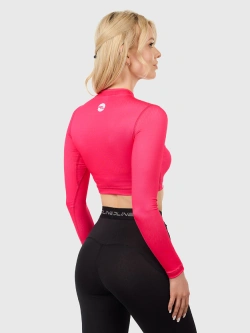 Koszulka termoaktywna damska z długim rękawem Redline Venus 2.0 Outlast crop top różowa