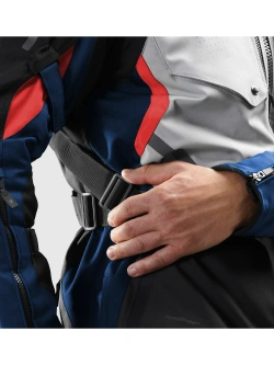 Kurtka motocyklowa tekstylna Rebelhorn Hiker IV szaro-niebiesko-czerwona