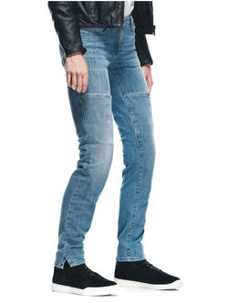Jeansy motocyklowe damskie Dainese Denim Stone Slim Tex niebieskie