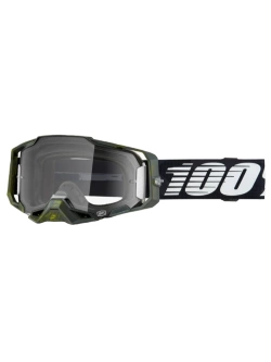 Gogle motocyklowe 100% Armega Koropi z przezroczystą szybką, zielono-niebieskie