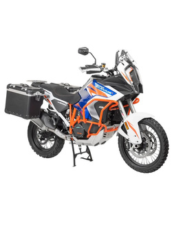 Zestaw: kufry boczne czarne "And-Black" Zega Evo X + stelaże srebne Touratech KTM Super Adventure 1290 S/R (21-24) [poj.: 45+45l]