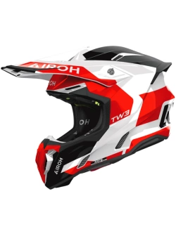 Kask enduro Airoh Twist 3 Fancy czarno-biało-czerwony połysk