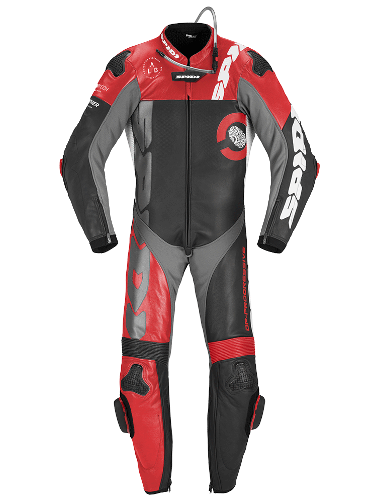 Kombinezon motocyklowy jednoczęściowy Spidi DP-Progressive Pro czarno-szaro-czerwony