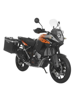 Zestaw: kufry boczne z anodowanego aluminium czarne Zega Pro + stelaże czarne Touratech KTM 1050 Adventure/ 1090 Adventure/ 1290 Super Adventure (-20)/1190 Adventure/R (31+38L)