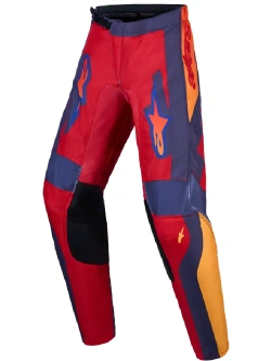 Spodnie cross dziecięce Alpinestars MX Fluid Hunt czerwono-niebiesko-pomarańczowe