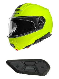 Zestaw: kask szczękowy Schuberth C5 fluo + dedykowany interkom motocyklowy
