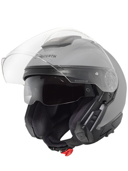 Zestaw: Kask otwarty Schuberth J2 szary + dedykowany interkom motocyklowy