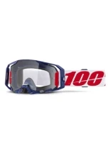 Gogle motocyklowe 100% ARmatic z przeźroczystą szybką niebiesko-czerwone