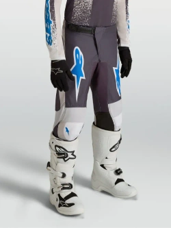 Spodnie cross dziecięce Alpinestars MX Fluid Drag czarno-szaro-niebieskie