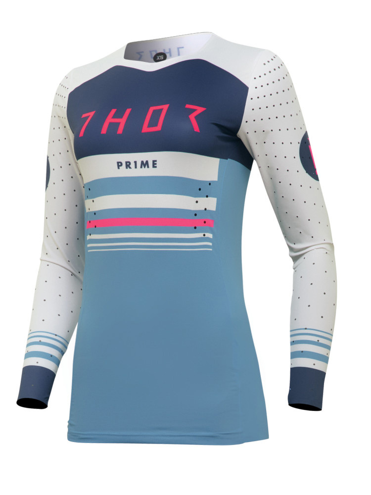 Bluza enduro damska Thor Prime Blaze niebiesko-biała