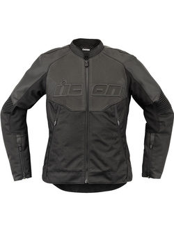 Kurtka motocyklowa damska skórzana Icon Overlord 3 czarna