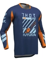 Bluza enduro dziecięca Thor Launchmode Futura niebiesko-pomarańczowa