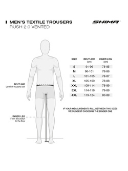 Spodnie motocyklowe tekstylne Shima Rush 2.0 Vent czarne