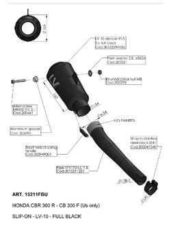 Tłumik motocyklowy LeoVince LV-10 Full Black Hondy CBR 300 R (14-17) czarny [stal nierdzewna]
